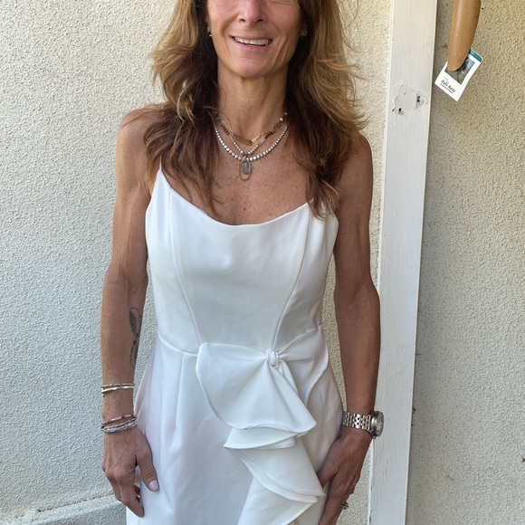 Aidan by Aidan Mattox by y Anthropologie stunning luxury cascade sheath dress. - Picture 4 of 13